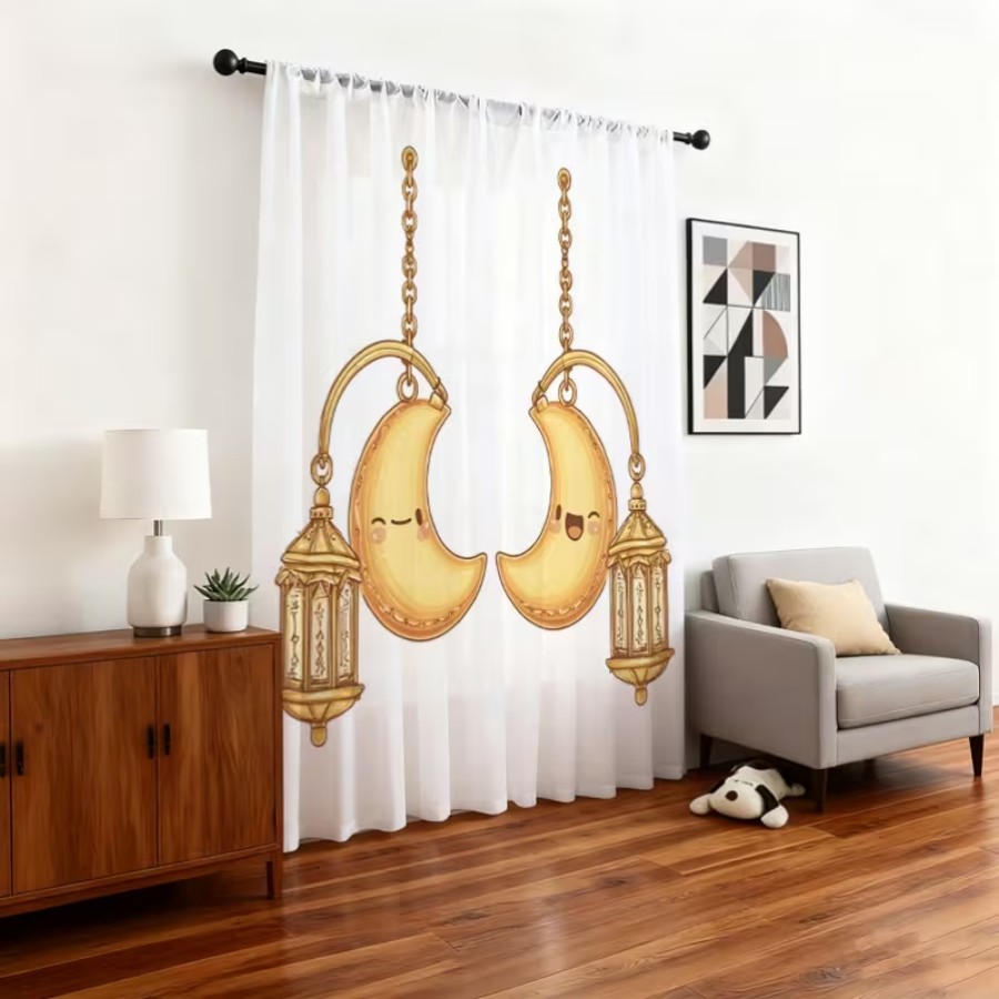 Home Office Lamp - 2 шт. Прозрачные шторы с цифровой
