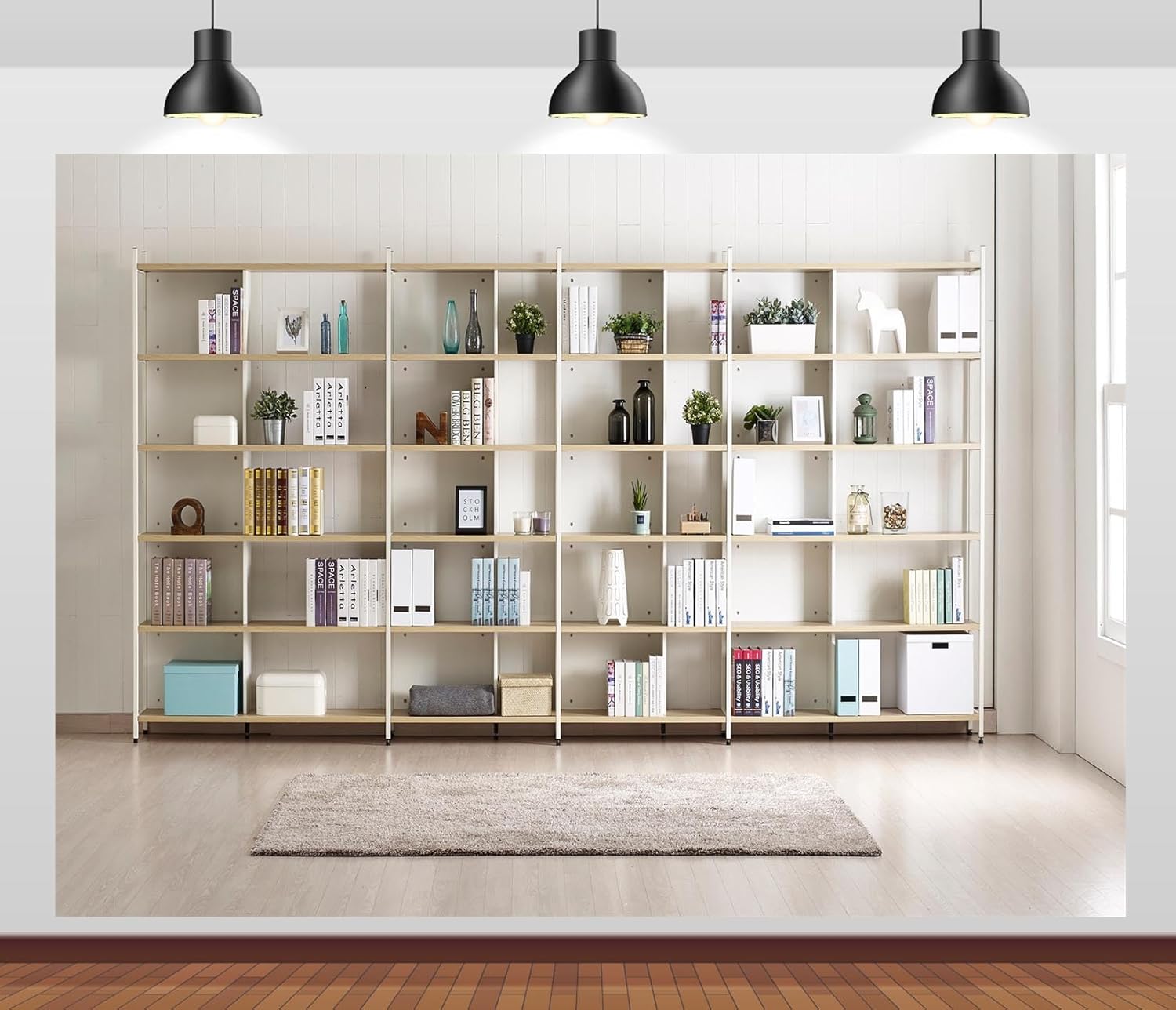 Home Office Background For Zoom - Книжная полка фон для фотосъемки современный