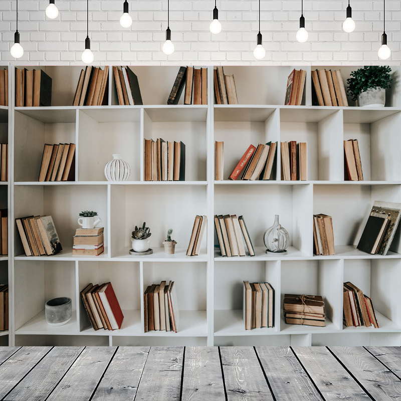 Home Office Background For Zoom - Белый фон для фотосъемки: книжный шкаф,