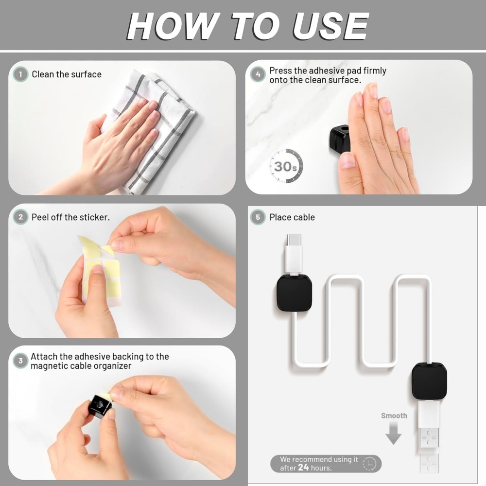 Магнитные зажимы для кабелей:  – обзор и цена Home Office Organization