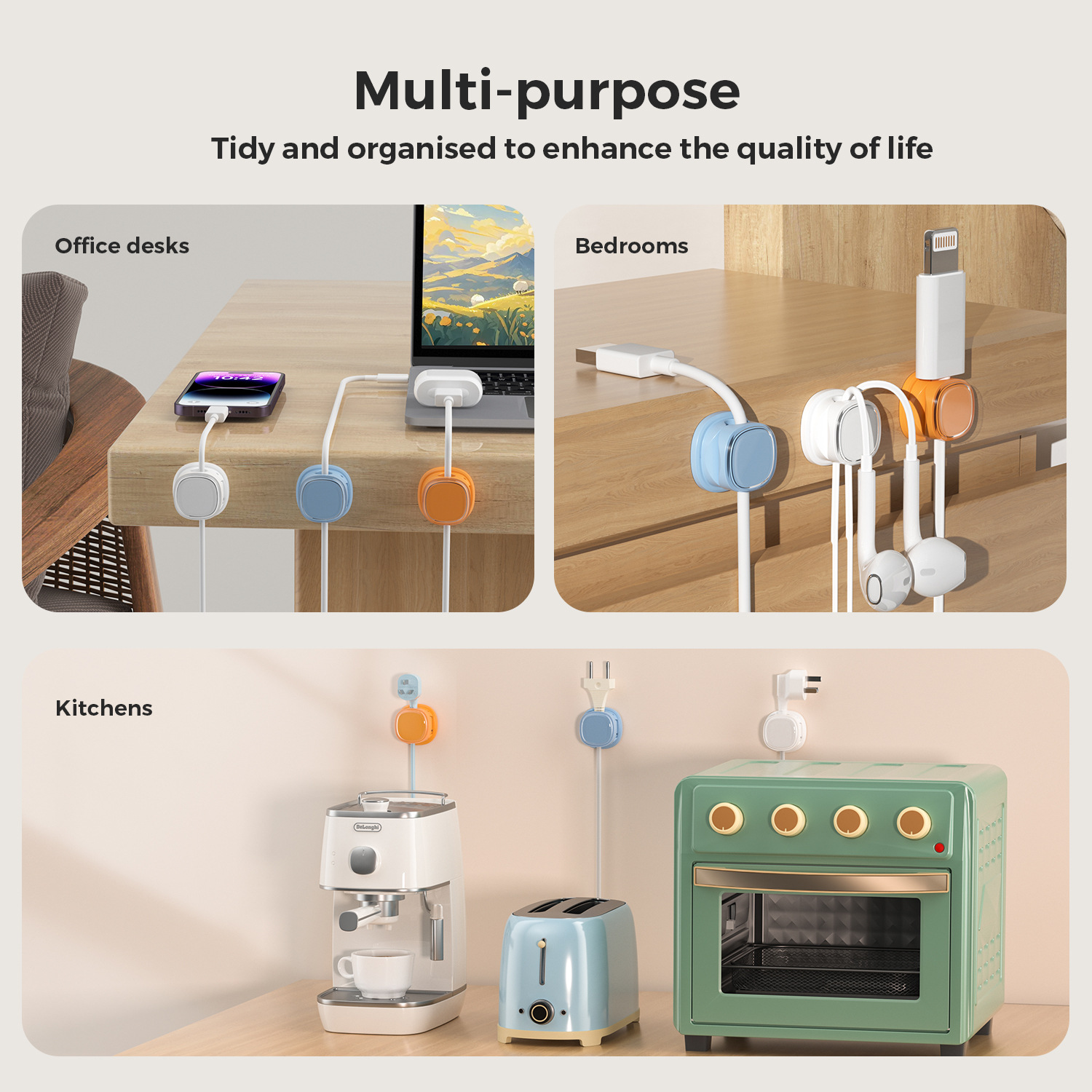 Клейкий органайзер для кабеля  – обзор и цена Home Office Organization